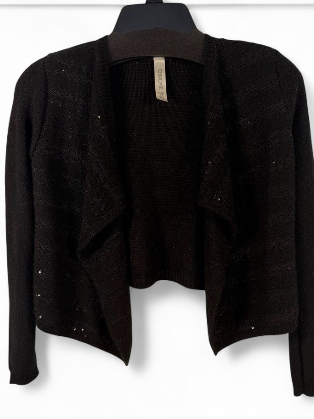Cherokee Black Open-Front Draped Cardigan size: M
sku-2155